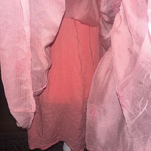 Free People Chrysanthemum Mini Sheer Embroidered Dress w Slip Dress Sz XS - Picture 8 of 10